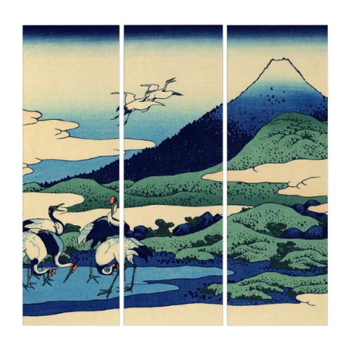 Katsushika Hokusai _ Umegawa in Sagami province Triptych