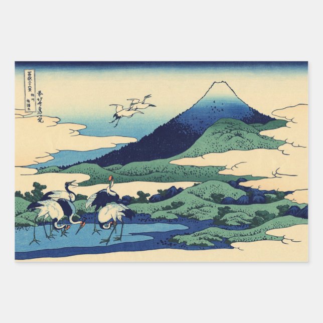 Katsushika Hokusai - Umegawa in Sagami province Wrapping Paper Sheets (Front)