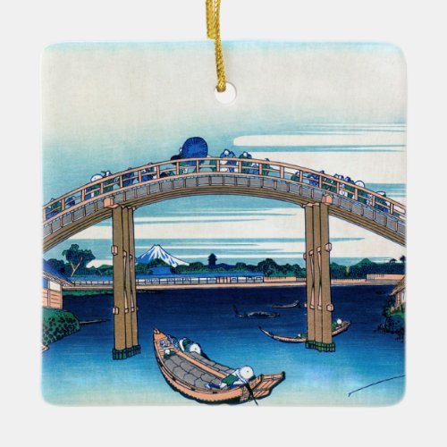 Katsushika Hokusai _ Under Mannen Bridge Fukagawa Ceramic Ornament