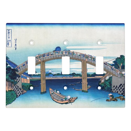 Katsushika Hokusai _ Under Mannen Bridge Fukagawa Light Switch Cover