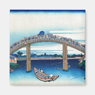 Katsushika Hokusai - Under Mannen Bridge, Fukagawa Magnet