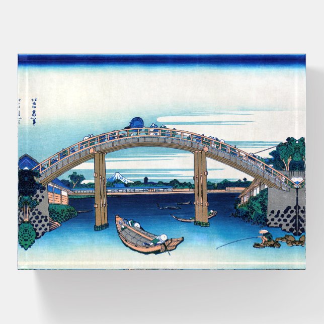 Katsushika Hokusai - Under Mannen Bridge, Fukagawa Paperweight (Front)