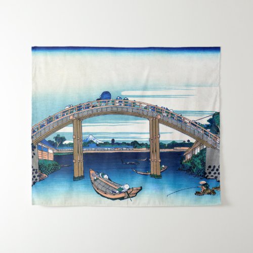 Katsushika Hokusai _ Under Mannen Bridge Fukagawa Tapestry