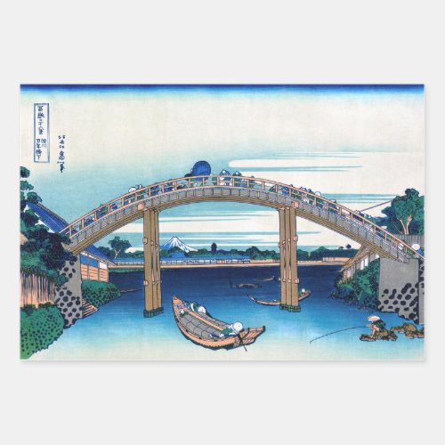 Katsushika Hokusai _ Under Mannen Bridge Fukagawa Wrapping Paper Sheets