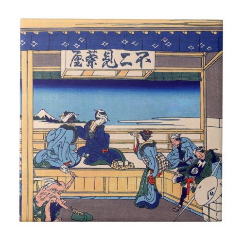 Katsushika Hokusai _ Yoshida on the Tokaido Ceramic Tile