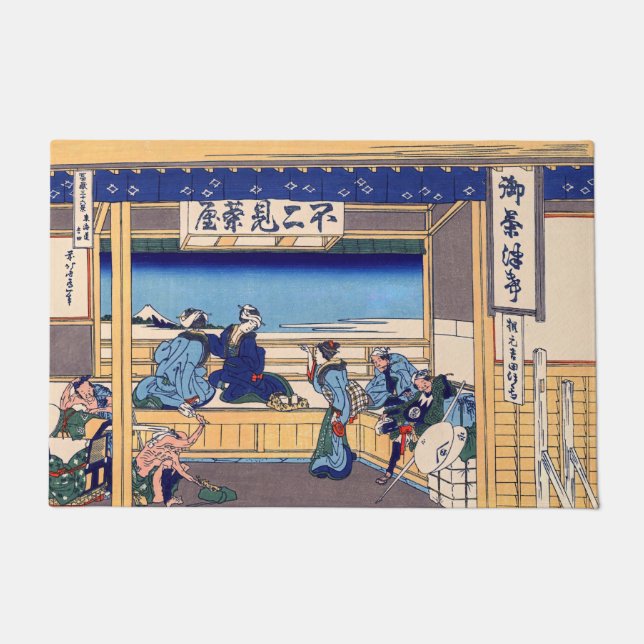 Katsushika Hokusai - Yoshida on the Tokaido Doormat (Front)