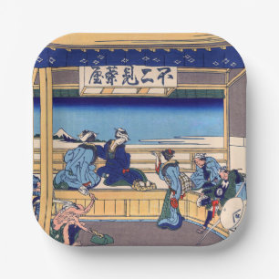 Katsushika Hokusai - Yoshida on the Tokaido Paper Plates