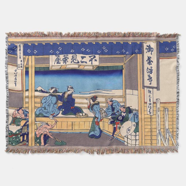 Katsushika Hokusai - Yoshida on the Tokaido Throw Blanket (Front)