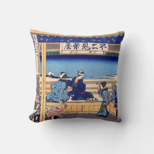 Katsushika Hokusai _ Yoshida on the Tokaido Throw Pillow