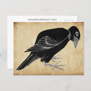 Katsushika Hokusai's Crow  1814 Postcard