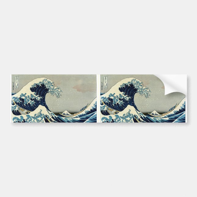 Katsushika Hokusai's The Great Wave off Kanagawa Bumper Sticker (Front)