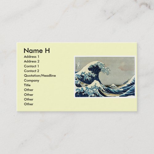 Katsushika Hokusai's Great Wave off Kanagawa Business Card Template