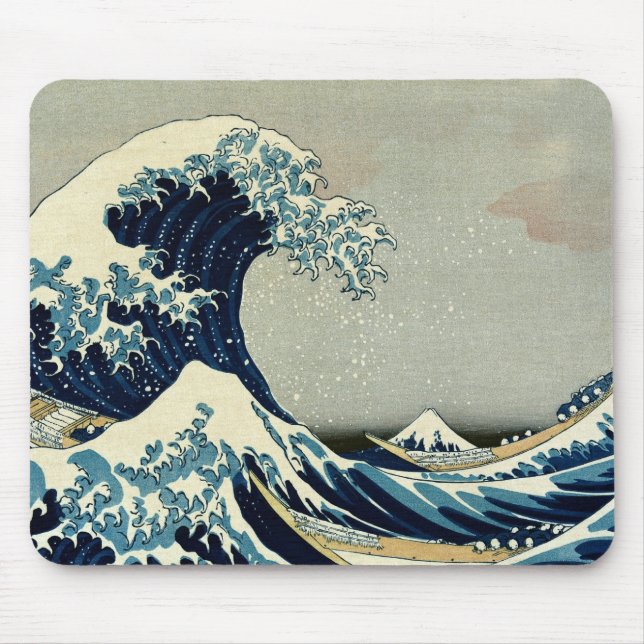 Katsushika Hokusai's The Great Wave off Kanagawa Mouse Pad (Front)