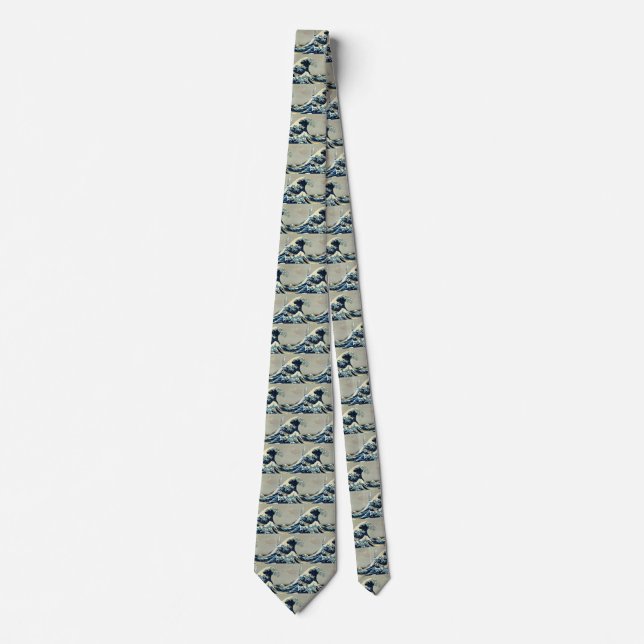 Katsushika Hokusai's The Great Wave off Kanagawa N Neck Tie (Front)