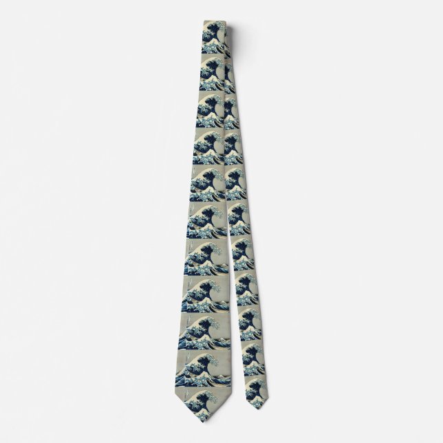 Katsushika Hokusai's The Great Wave off Kanagawa Neck Tie (Front)