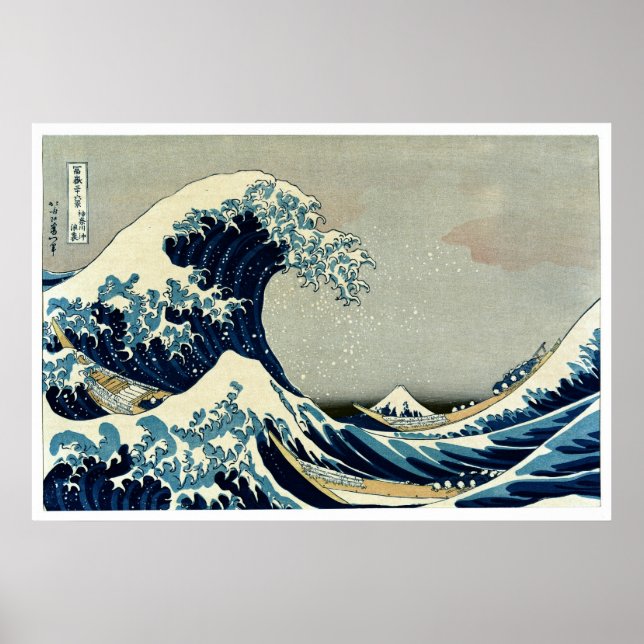 Katsushika Hokusai's The Great Wave off Kanagawa Poster (Front)