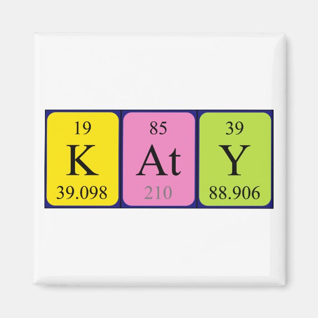 Katy periodic table name magnet (Front)