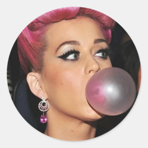 Katy Perry Bubble Gum Classic Round Sticker