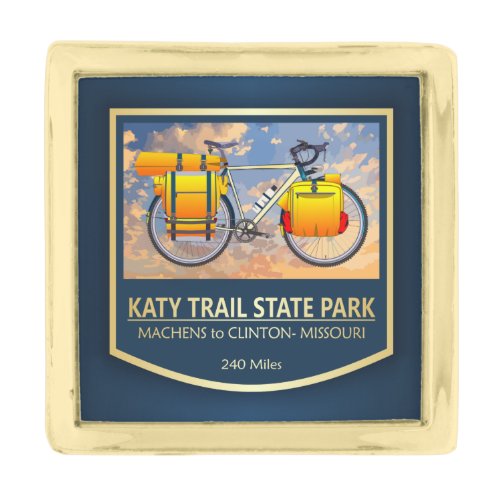 Katy Trail bike22 Gold Finish Lapel Pin