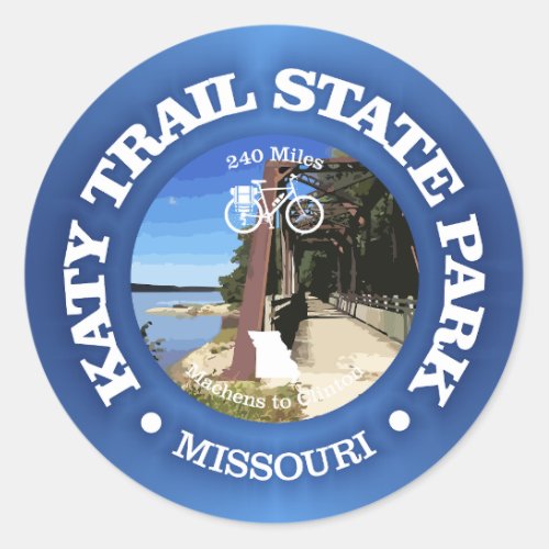 Katy Trail cycling c Classic Round Sticker