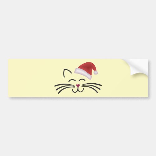 Katze Nikolaus Mtze Cat Santa Hat Bumper Sticker