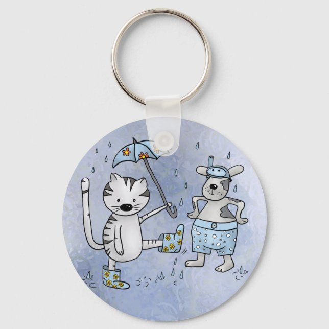 Katze und Hund Keychain (Front)