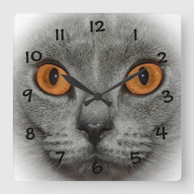 Katzenaugen Square Wall Clock (Front)