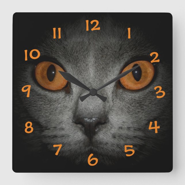 Katzenaugen Square Wall Clock (Front)