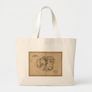 Kauai, 1878, Vintage Hawaii Map Large Tote Bag