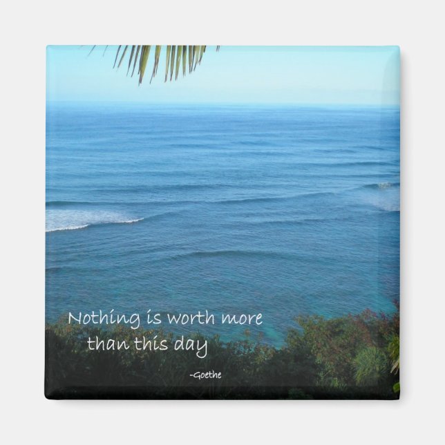 Kauai Beach Ocean Hawaii Inspirational quote Magnet (Front)
