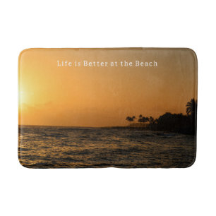Kauai Beach Ocean Sunset Bath Mat
