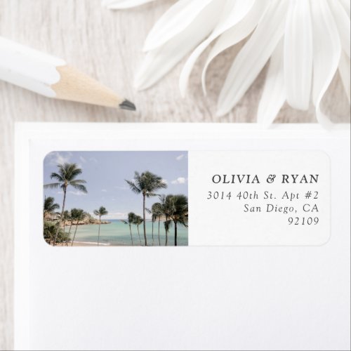 Kauai Beach Palm Tree Return Address Labels