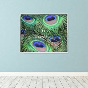 Kauai Blue Peacock Feathers (photo taken by me) Canvas Print