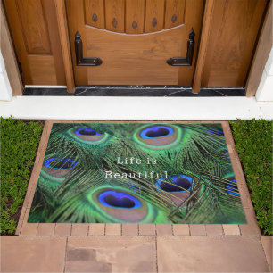 Kauai Blue Peacock Feathers (photo taken by me) Doormat