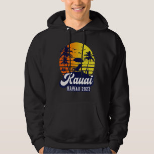 Kauai Hawaii 2023 Hawaiian Sunset Beach Retro Hoodie