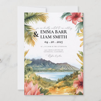 Kauai HAWAII Beach Tropical Wedding Invitation