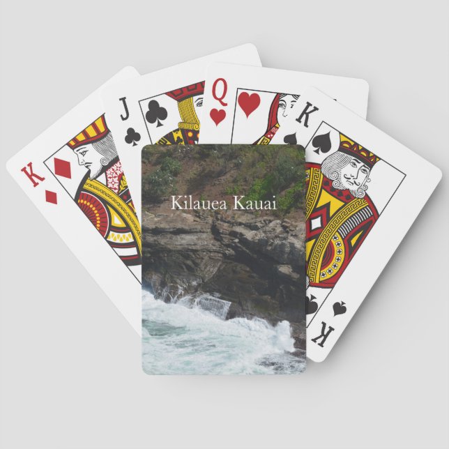 Kauai Hawaii Cliffs at Kilauea Ocean  Poker Cards (Back)