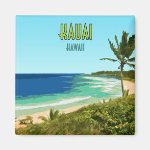 Kauai Hawaii Coast Beach Vintage Magnet