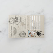 Kauai Hawaii Cream and Black Wedding Passport Invitation (Inside)