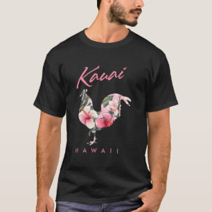 Kauai Hawaii Flower Hibiscus Rooster Lover Souveni T-Shirt