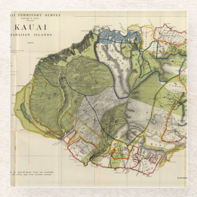 Kauai, Hawaii Glass Coaster (Front)