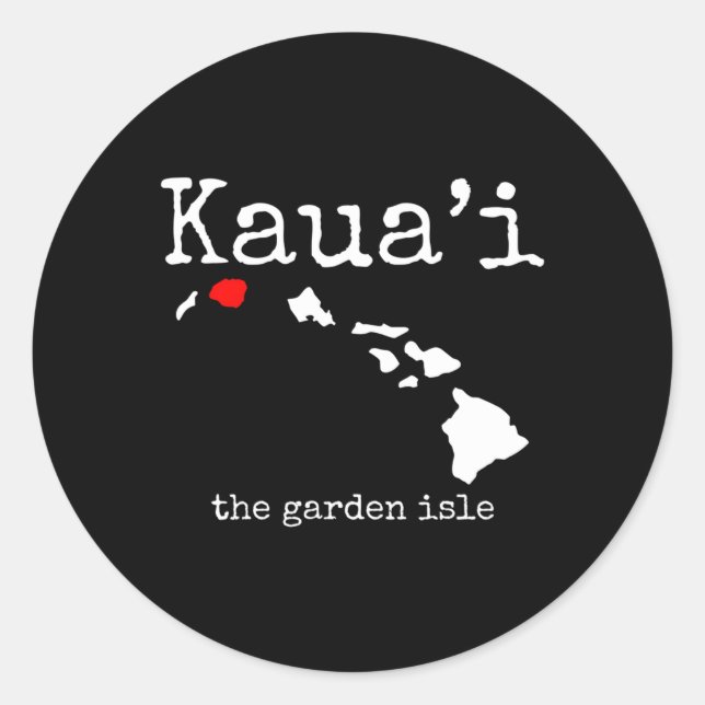 Kauai Hawaii Hawaiian Islands Map Classic Round Sticker (Front)