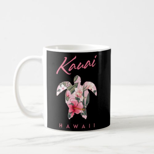 Kauai Hawaii Hibiscus Flower Sea Turtle Coffee Mug