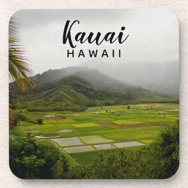 Kauai Hawaii Landscape Photography Beverage Coaster (Front)