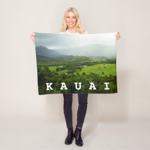 Kauai, Hawaii Landscape Scene / Custom Text Fleece Blanket