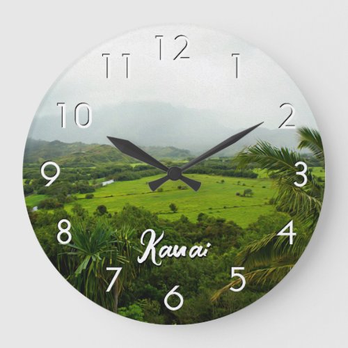 Kauai Hawaii Landscape Scene Large Clock