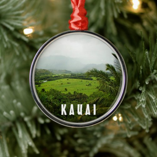 Kauai Hawaii Landscape Scene Metal Ornament