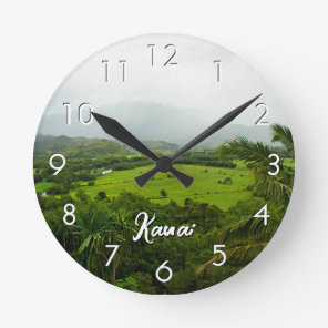 Kauai, Hawaii Landscape Scene Round Clock
