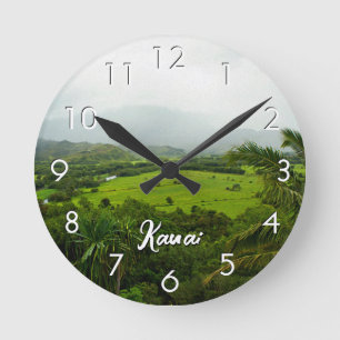 Kauai, Hawaii Landscape Scene Round Clock