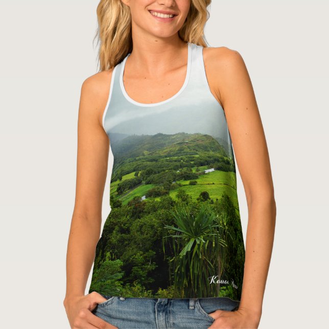 Kauai, Hawaii Landscape Scene Tank Top (Front)